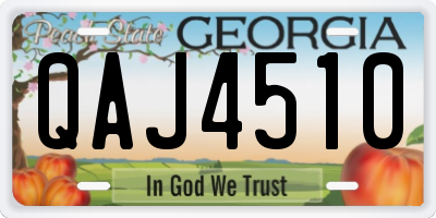 GA license plate QAJ4510