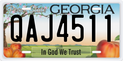 GA license plate QAJ4511