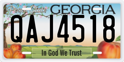 GA license plate QAJ4518