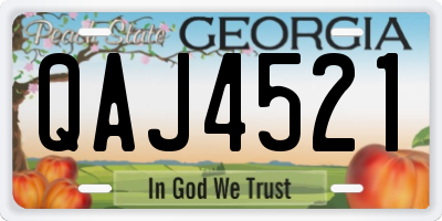 GA license plate QAJ4521
