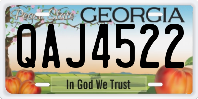 GA license plate QAJ4522