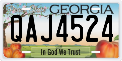 GA license plate QAJ4524