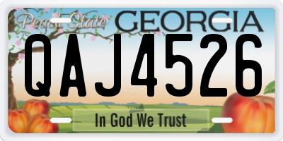 GA license plate QAJ4526