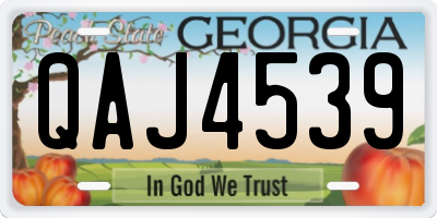 GA license plate QAJ4539