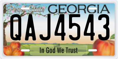 GA license plate QAJ4543