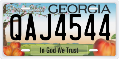 GA license plate QAJ4544