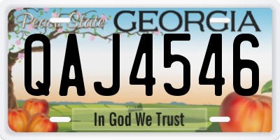 GA license plate QAJ4546