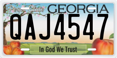 GA license plate QAJ4547