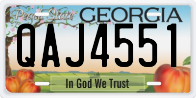 GA license plate QAJ4551