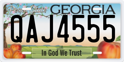 GA license plate QAJ4555
