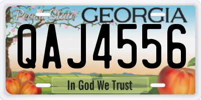 GA license plate QAJ4556
