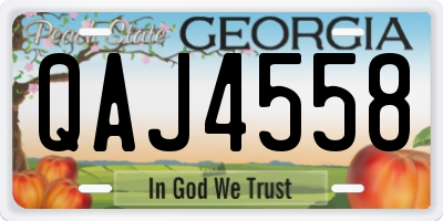 GA license plate QAJ4558