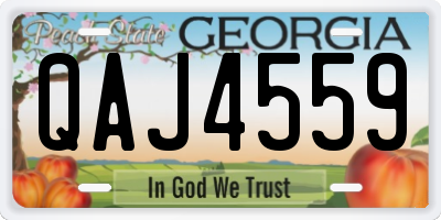 GA license plate QAJ4559