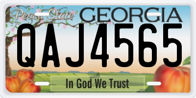 GA license plate QAJ4565
