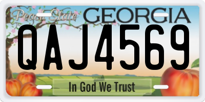 GA license plate QAJ4569