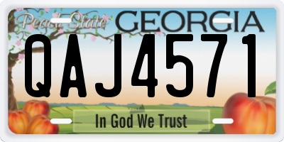 GA license plate QAJ4571