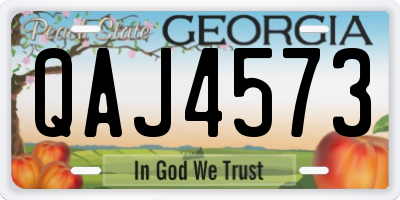 GA license plate QAJ4573