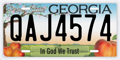 GA license plate QAJ4574