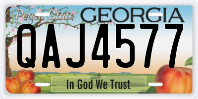 GA license plate QAJ4577