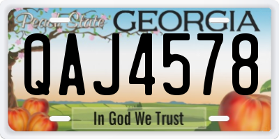 GA license plate QAJ4578