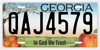 GA license plate QAJ4579