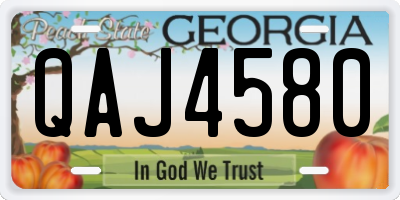 GA license plate QAJ4580