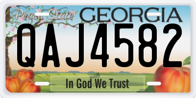 GA license plate QAJ4582