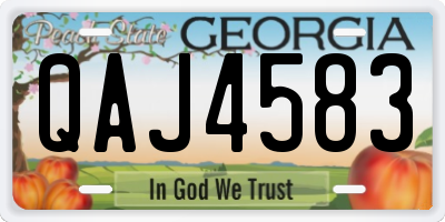 GA license plate QAJ4583