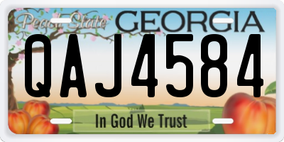 GA license plate QAJ4584