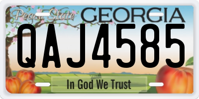 GA license plate QAJ4585