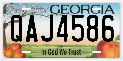 GA license plate QAJ4586