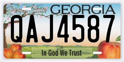 GA license plate QAJ4587