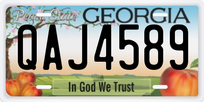 GA license plate QAJ4589