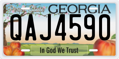 GA license plate QAJ4590