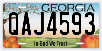 GA license plate QAJ4593