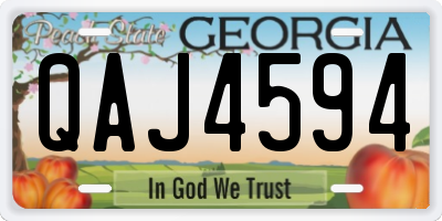 GA license plate QAJ4594