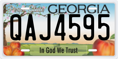 GA license plate QAJ4595