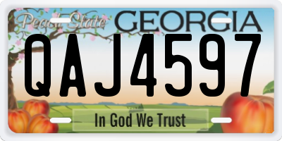 GA license plate QAJ4597