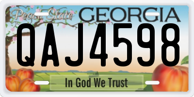 GA license plate QAJ4598