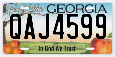 GA license plate QAJ4599
