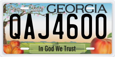 GA license plate QAJ4600