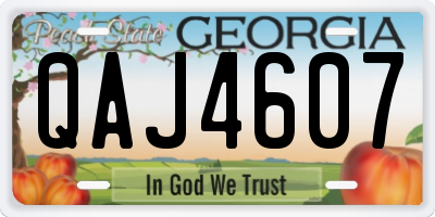 GA license plate QAJ4607