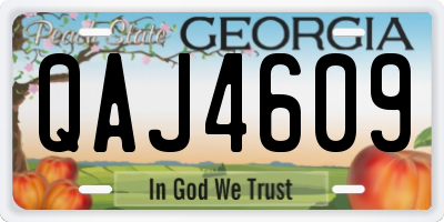 GA license plate QAJ4609