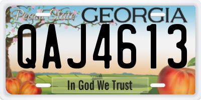 GA license plate QAJ4613
