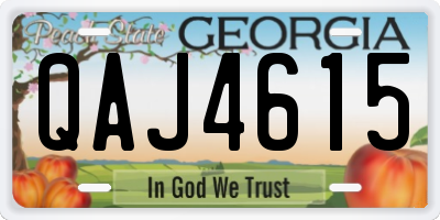 GA license plate QAJ4615