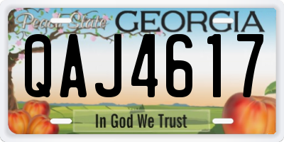 GA license plate QAJ4617