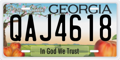 GA license plate QAJ4618