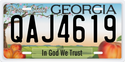 GA license plate QAJ4619