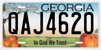 GA license plate QAJ4620