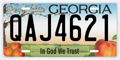 GA license plate QAJ4621